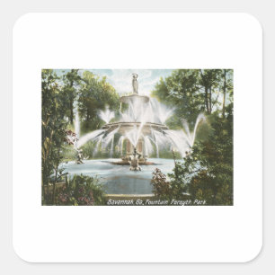 Forsyth Park, Savannah 1906 Vintage Square Sticker