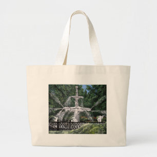 Forsyth Park Water Fountain Savannah Georgia GA Large Tote Bag