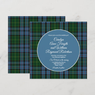 Forsyth Plaid Square Wedding Invitation