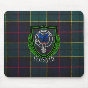 Forsyth Scottish Clan Tartan & Crest Mouse Mat