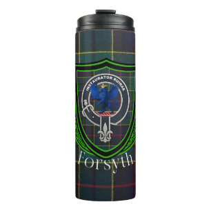 Forsyth Scottish Clan Tartan & Crest Thermal Tumbler