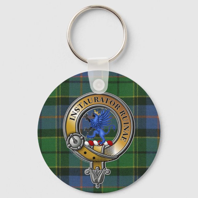 Forsyth Tartan & Badge Key Ring (Front)