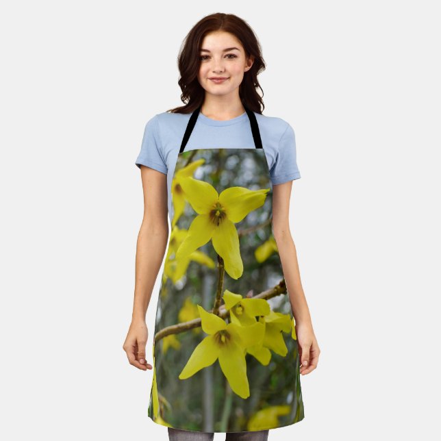 Forsythia in Springtime All Over Print Apron (Worn)