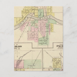Fort Atkinson, Waterloo and Palmyra, Jefferson Co Postcard