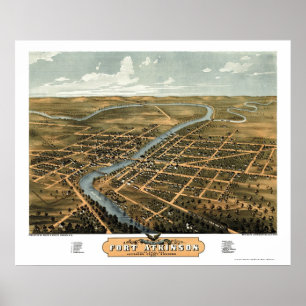 Fort Atkinson, WI Panoramic Map - 1870 Poster