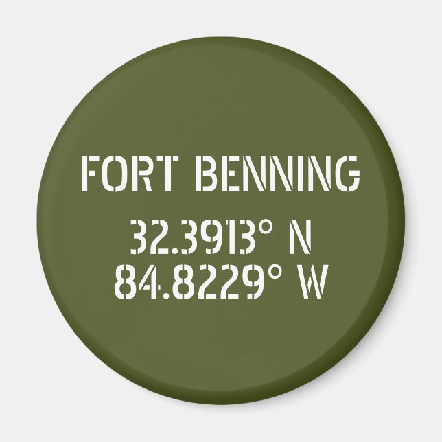 Fort Benning Latitude Longitude  Magnet (Front)