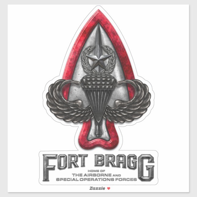Fort Bragg 14" High Custom-Cut Vinyl Sticker (Sheet)