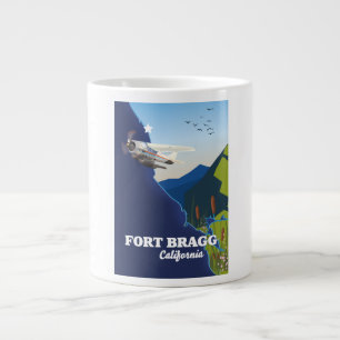 Fort Bragg California map Large Coffee Mug