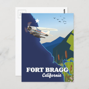 Fort Bragg California map Postcard