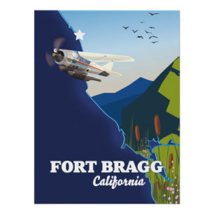 Fort Bragg California map Poster
