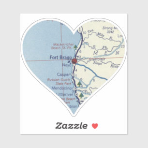 Fort Bragg California Vintage Map