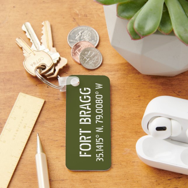 Fort Bragg Latitude Longitude  Key Ring (Desk)