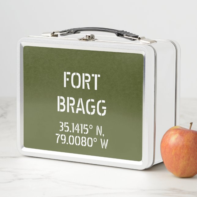 Fort Bragg Latitude Longitude  Metal Lunch Box (In Situ)