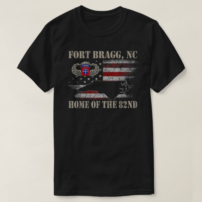 Fort Bragg NC Home Of The 82nd Airborne Tshirt, Ve T-Shirt (Design Front)