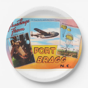 Fort Bragg North Carolina NC Old Vintage Postcard- Paper Plate