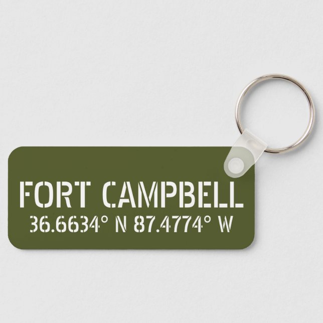 Fort Campbell Latitude Longitude  Key Ring (Front)
