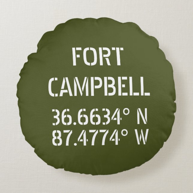 Fort Campbell Latitude Longitude   Round Cushion (Front)