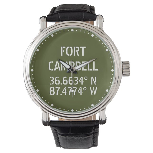 Fort Campbell Latitude Longitude  Watch (Front)