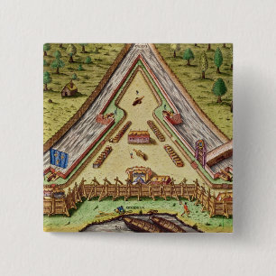 Fort Caroline, from 'Brevis Narratio' 15 Cm Square Badge