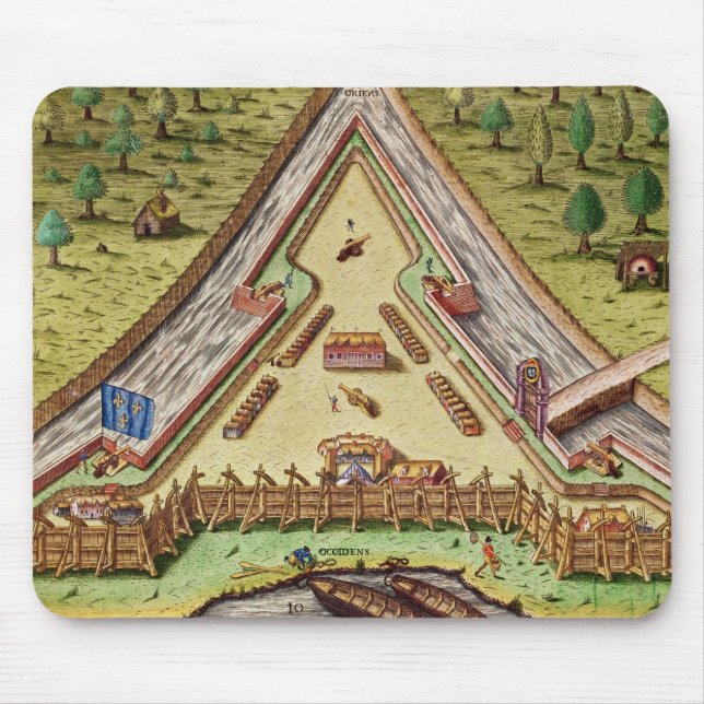 Fort Caroline, from 'Brevis Narratio' Mouse Mat (Front)