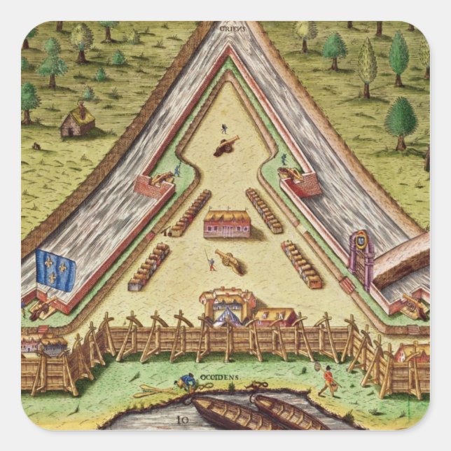 Fort Caroline, from 'Brevis Narratio' Square Sticker (Front)