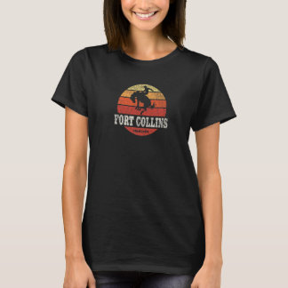 Fort Collins CO Vintage Country Western Retro   T-Shirt
