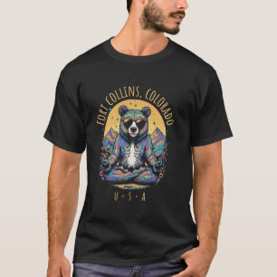 Fort Collins Colorado Abstract Bear Chill Zen Yoga T-Shirt