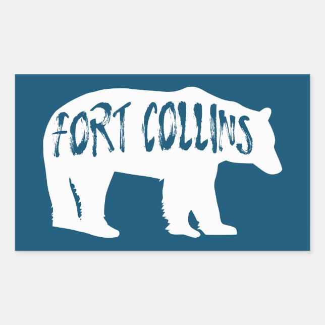 Fort Collins Colorado Bear Rectangular Sticker (Front)