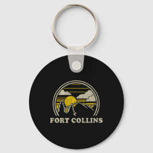 Fort Collins Colorado Co T Shirt Vintage Hiking Mo Key Ring