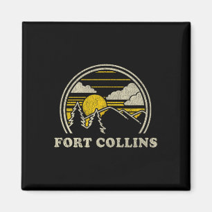 Fort Collins Colorado Co T Shirt Vintage Hiking Mo Magnet