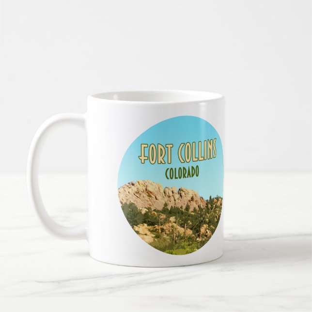 Fort Collins Colorado Horsetooth Rock Coffee Mug (Left)