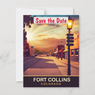 Fort Collins Colorado Old Town Wedding Invitation