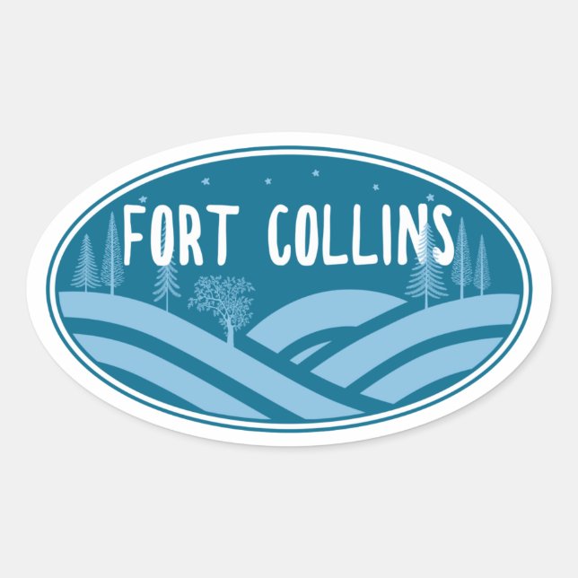 Fort Collins Colorado Outdoors Oval Sticker (Front)