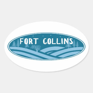 Fort Collins Colorado Outdoors Oval Sticker