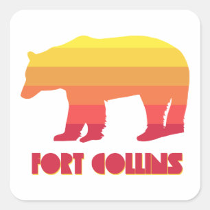Fort Collins Colorado Rainbow Bear Square Sticker