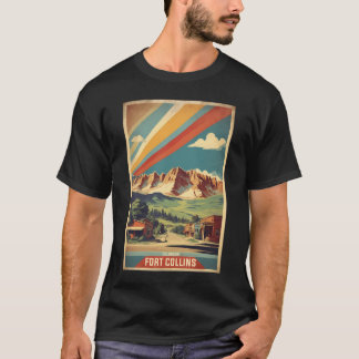 Fort Collins Colorado Usa Vintage Travel Tourism   T-Shirt