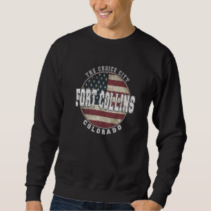 Fort Collins Colorado Vintage American flag Sweatshirt