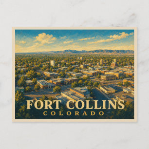 Fort Collins Colorado Vintage Travel Postcard
