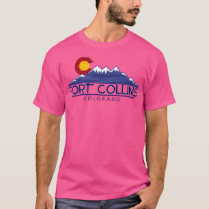 Fort Collins Colorado Wood Mountains Baseball Sle T-Shirt