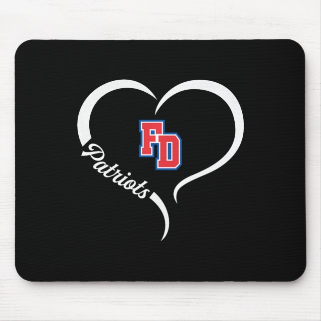 Fort Dorchester Patriots Logo Half Heart Slogan Hs Mouse Mat (Front)