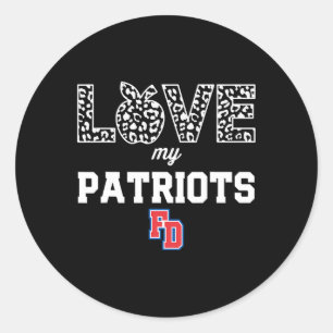 Fort Dorchester Patriots Logo Love My Team Hs Classic Round Sticker
