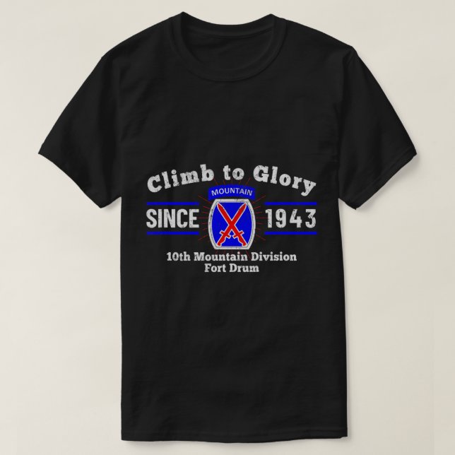 Fort Drum New York NY 10th Mountain Division Veter T-Shirt (Design Front)