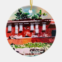 Fort Frederik Ceramic Circle Ornament