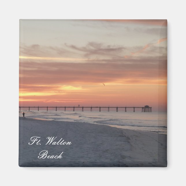 Fort Ft. Walton Beach Sunrise Photo Magnet Sunset (Front)