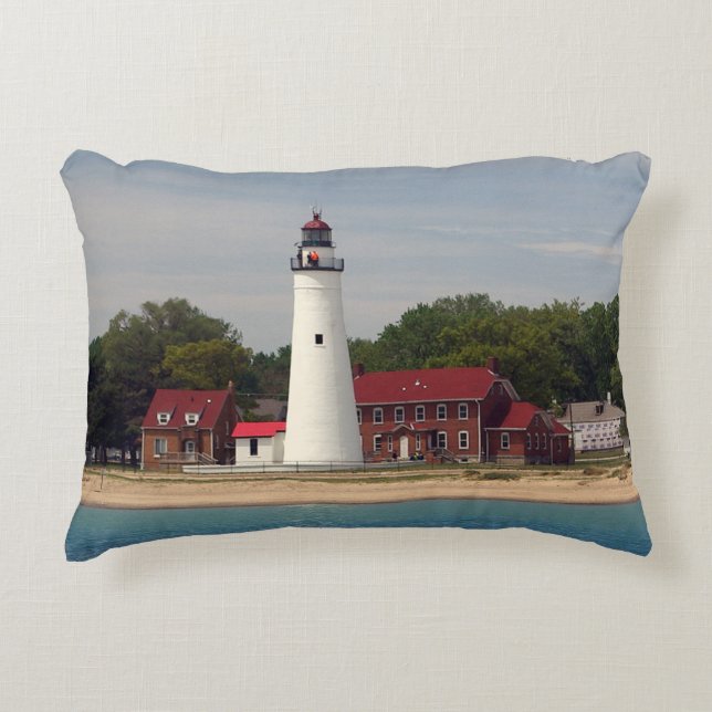 Fort Gratiot Lighthouse accent pillow (Front)