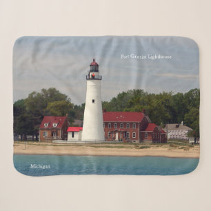 Fort Gratiot Lighthouse sherpa blanket