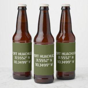 Fort Huachuca Latitude Longitude Beer Bottle Label