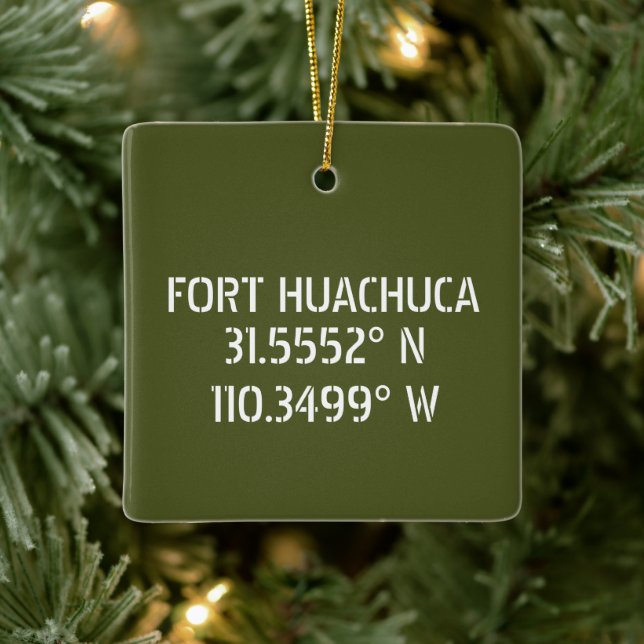 Fort Huachuca Latitude Longitude Personalised Ceramic Ornament (Tree)