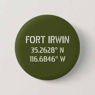 Fort Irwin Latitude Longitude   6 Cm Round Badge