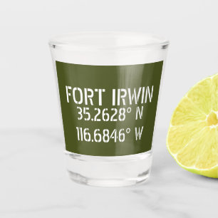 Fort Irwin Latitude Longitude  Coaster Shot Glass